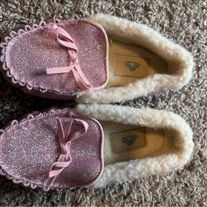 Sparkly Pink Kids Moccasins